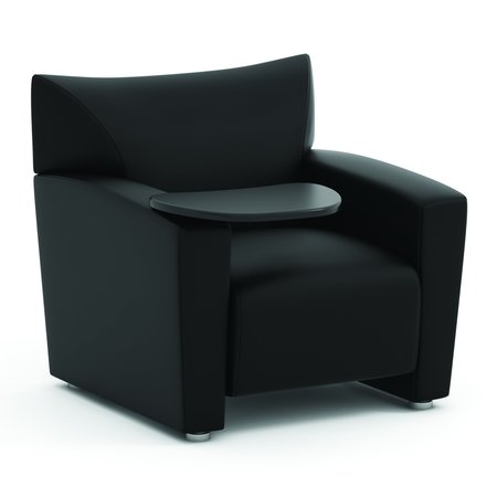 OFFICESOURCE Tribeca Collection Tribeca Club Chair with Carbonized Finished Tablet Arm 9681TAABK